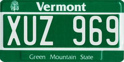 VT license plate XUZ969