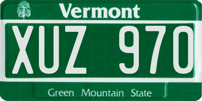VT license plate XUZ970
