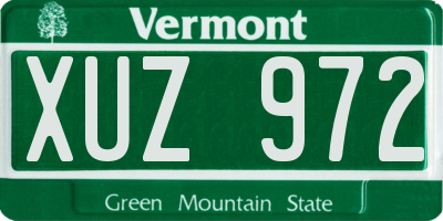 VT license plate XUZ972