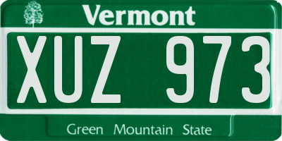 VT license plate XUZ973