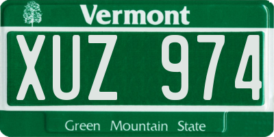 VT license plate XUZ974