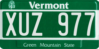 VT license plate XUZ977