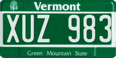 VT license plate XUZ983