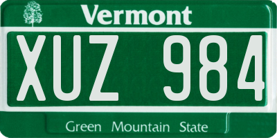 VT license plate XUZ984