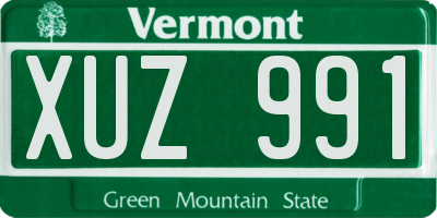 VT license plate XUZ991