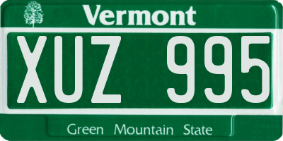 VT license plate XUZ995