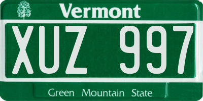 VT license plate XUZ997
