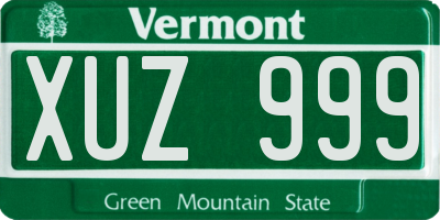 VT license plate XUZ999