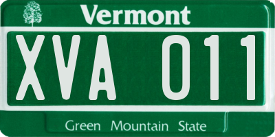 VT license plate XVA011