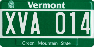 VT license plate XVA014