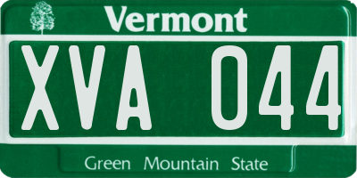 VT license plate XVA044