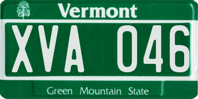 VT license plate XVA046