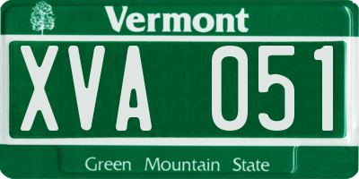 VT license plate XVA051