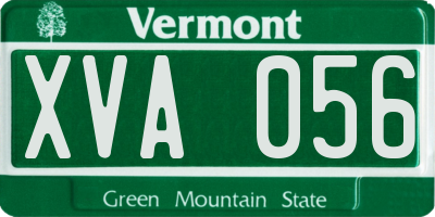 VT license plate XVA056