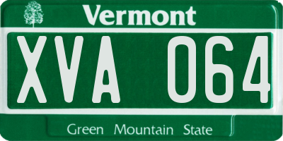 VT license plate XVA064