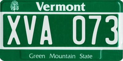 VT license plate XVA073