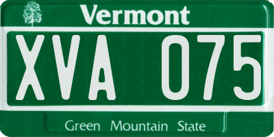 VT license plate XVA075
