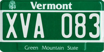 VT license plate XVA083