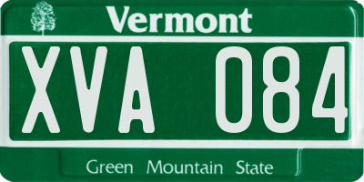 VT license plate XVA084