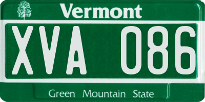 VT license plate XVA086