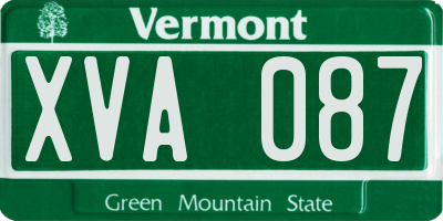 VT license plate XVA087