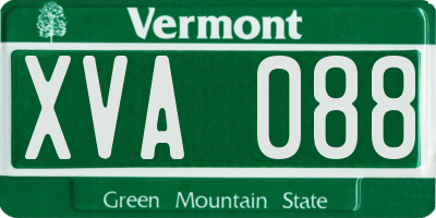 VT license plate XVA088