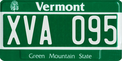 VT license plate XVA095