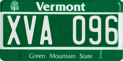 VT license plate XVA096