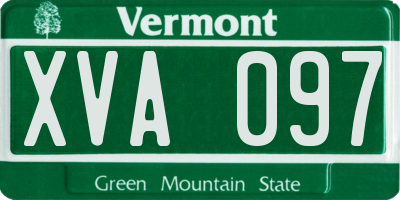 VT license plate XVA097