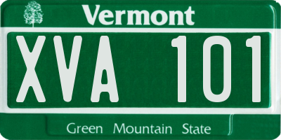 VT license plate XVA101