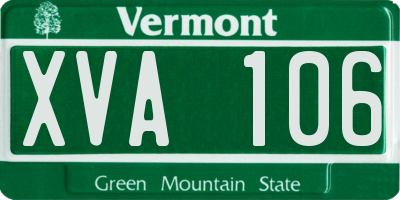 VT license plate XVA106
