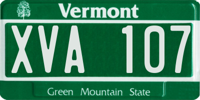 VT license plate XVA107