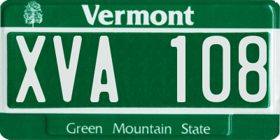 VT license plate XVA108