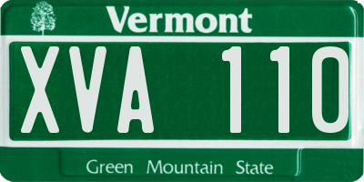 VT license plate XVA110