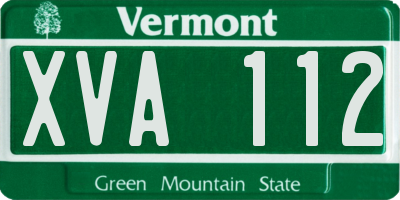 VT license plate XVA112