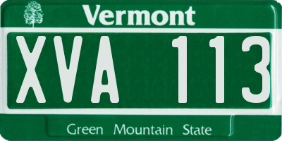 VT license plate XVA113