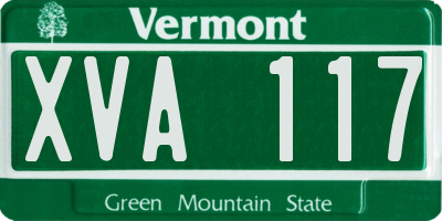 VT license plate XVA117