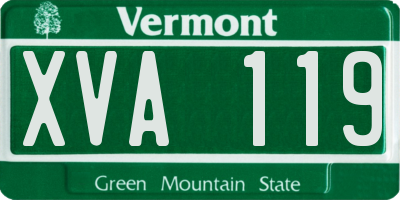 VT license plate XVA119