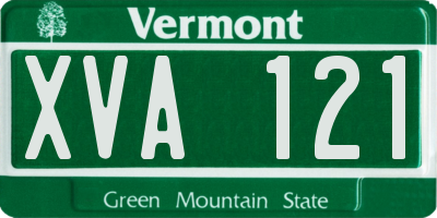 VT license plate XVA121