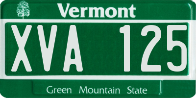 VT license plate XVA125