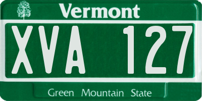 VT license plate XVA127