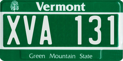 VT license plate XVA131