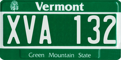 VT license plate XVA132