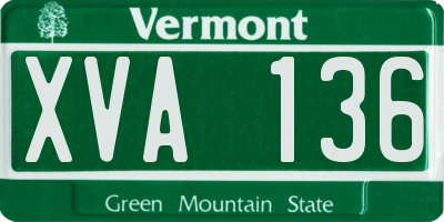 VT license plate XVA136