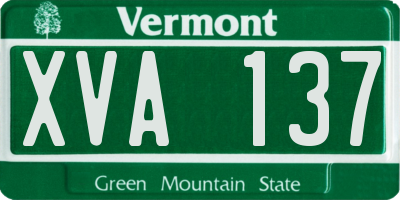 VT license plate XVA137