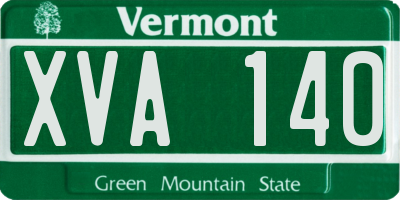 VT license plate XVA140