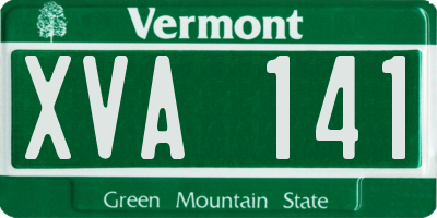 VT license plate XVA141