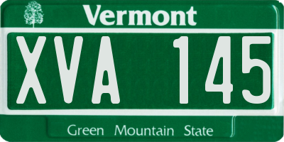 VT license plate XVA145