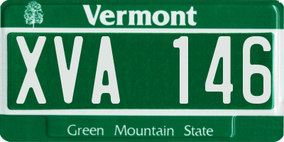 VT license plate XVA146