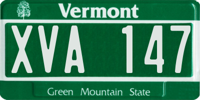 VT license plate XVA147